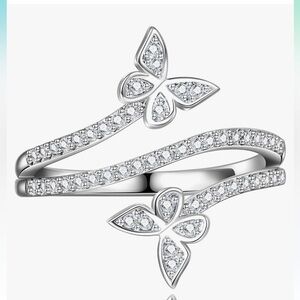 Elegant Silver wrap Butterfly Ring